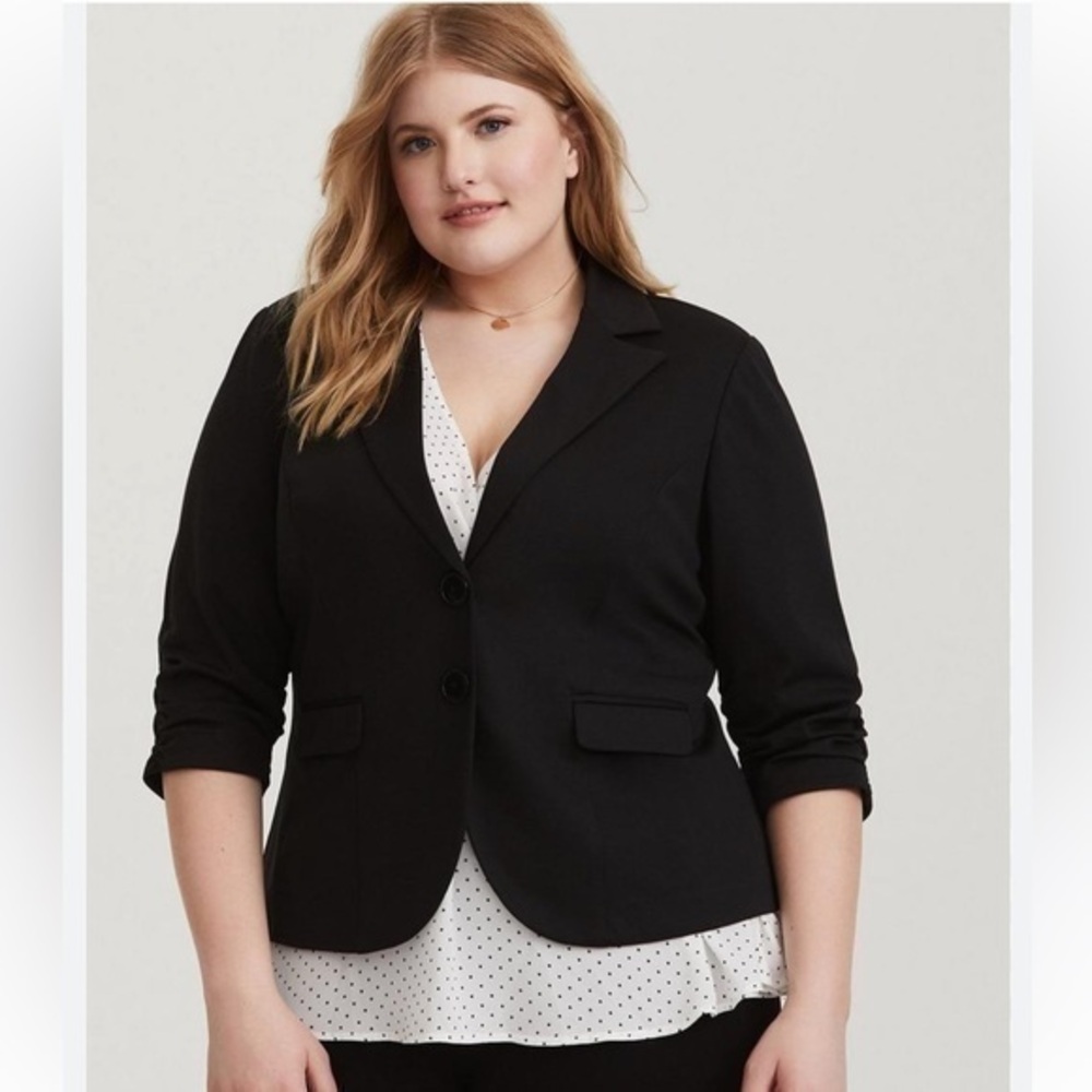 Torrid Studio Black Ponte Peplum Blazer NWT Sz 2X - Picture 1 of 7